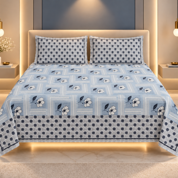 Blue Blossom Heritage Bedsheet